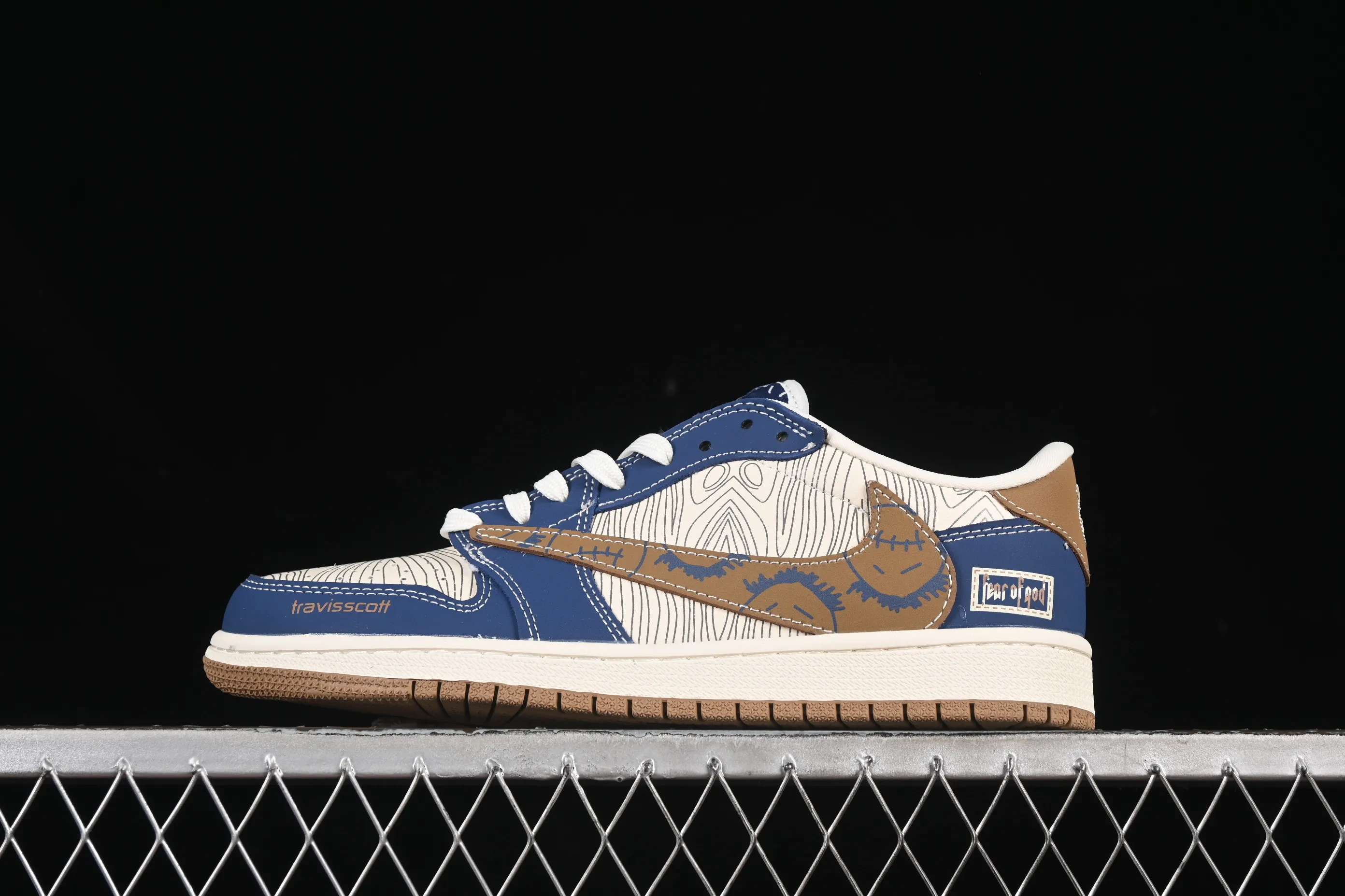 All categories Air Jordan Jordan series basketball shoes Air Jordan 1 Low High-end customized low-top sneakers Travis Scott x Fragment Design x Air Jordan 1 Low OG SP AJ1 FOG joint ripple grimace low-top cultural casual sneakers XS2024-007